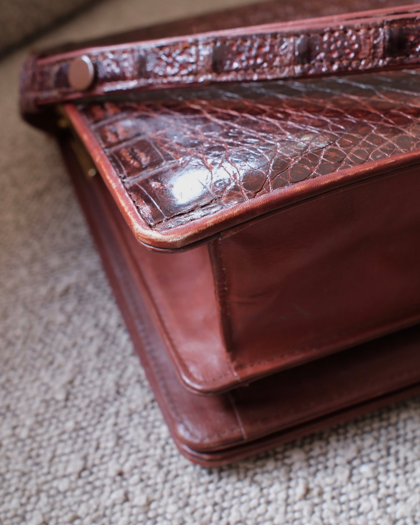 1970s Crocodile-Embossed Leather Bag