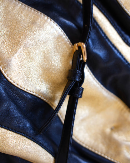 Prada Striped Leather Bag