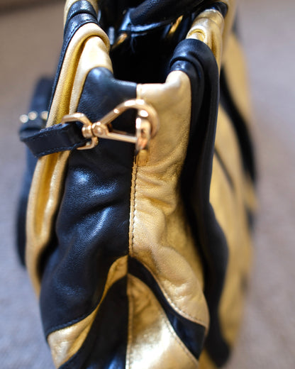 Prada Striped Leather Bag