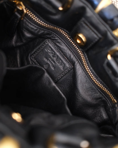 Prada Striped Leather Bag