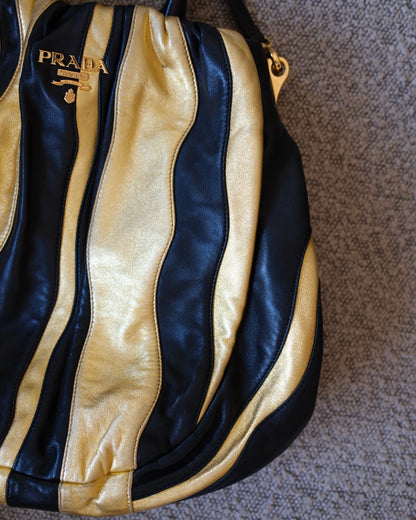 Prada Striped Leather Bag